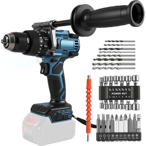 Perceuse Visseuse Sans Fil, Percussion Sans fil pour 18V batterie, 140Nm Percussion, 20+1 Réglages de Couple, 2 Vitesses, idéale pour percer et visser (non batterie et chargeur) (1/5)