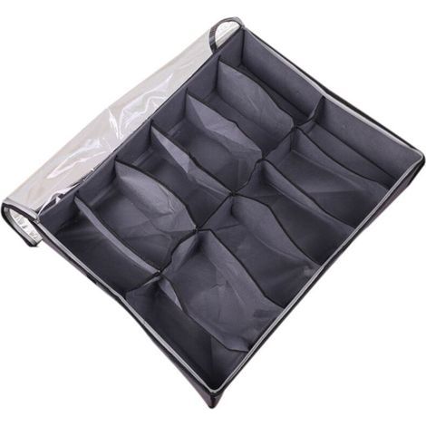 Organisateur de Rangement pour Chaussures Sous Lit avec Fenêtre Transparente et Couvercle Pliable en Tissu (1/4)