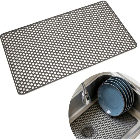 Tapis d’Évier Cuisine en Silicone 72x40 cm Découpable - Tapis de Protection Anti-Dérapant Résistant à la Chaleur pour Évier, Lavabo, Plan de Travail, Balcon et Salle de Bain (1/5)