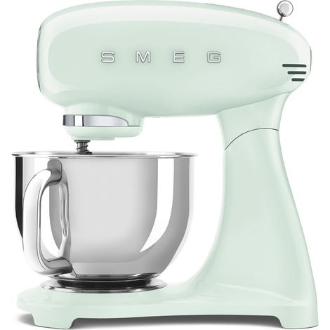 Smeg – Robot pâtissier 4.8 L vert d'eau – Moteur à transmission directe – 10 vitesses – Bol en acier inox – SMF03PGEU (1/5)