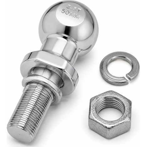 Boule d'attelage 3,5T 50mm – Construction en acier robuste – Charge maximale 3,5t – Fixation stable pour quads et tracteurs