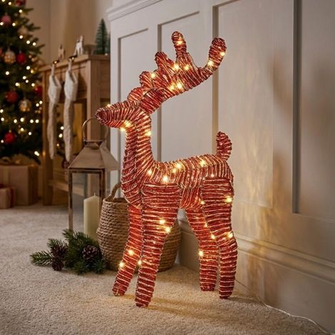 Red Gold Braid Deer Christmas Light (1/2)