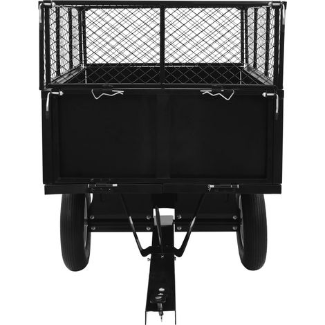 Remorque basculante pour tondeuse de pelouse – Capacité 300 kg – Acier – Dimensions 153 x 77 x 103 cm – Roues pneumatiques pour terrain accidenté – Inlife