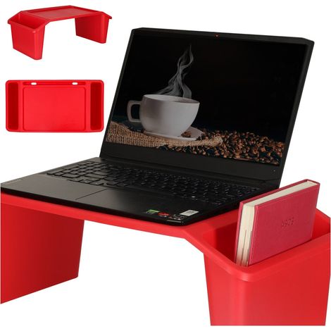 Laptoptisch mit organizer rot