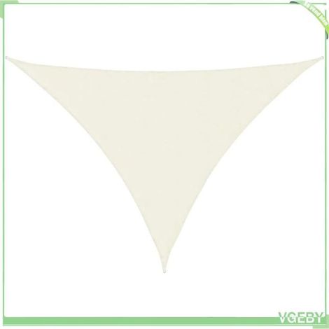 Voile de parasol triangulaire - FAFEICY - 135237 - 5 x 7 x 7 m - Tissu Oxford enduit PU - Crème - Anti-UV (1/5)