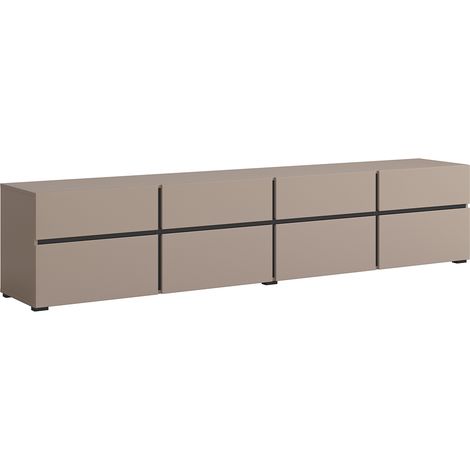 Meuble TV 4 portes 225 cm Lilia Taupe