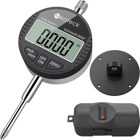 DTI Comparateur Numérique 0-25.4mm/1'' Indicateur Numérique Electronique 0.01/.0005'' Comparateur de Précision pour Imprimante 3D, Banc de Scie (1/5)