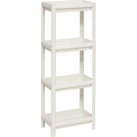 Estante de plástico blanco de 4 niveles - 5five