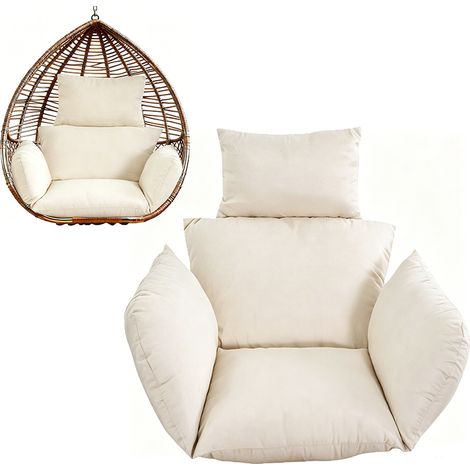 Coussin pour fauteuil à bascule – Coussin remplaçant pour fauteuil suspendu œuf, Dossier large – Matière polyester, non déhoussable – Idéal pour salon, porche, balcon, coin café