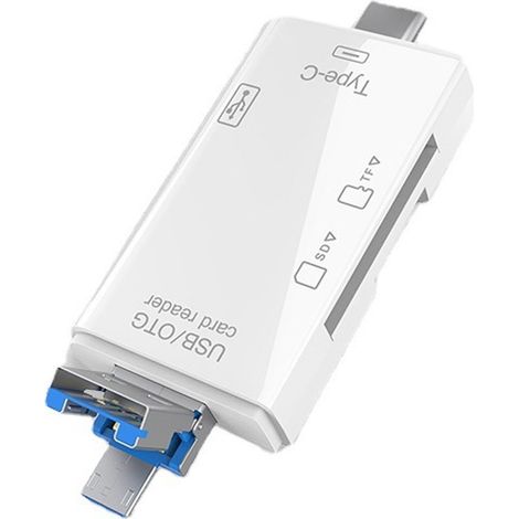 SD/TF-Kartenleser – 6-in-1 USB-OTG-Adapter – Kompatibel mit Smartphones und Tablets – 480 Mbit/s Übertragungsgeschwindigkeit – Kompaktes Design – 1 Stück (1/5)