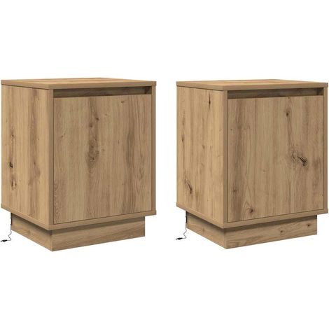 Maison Exclusive - Nachttisch 2 pcs Artisan-Eiche 39 x 34,5 x 50