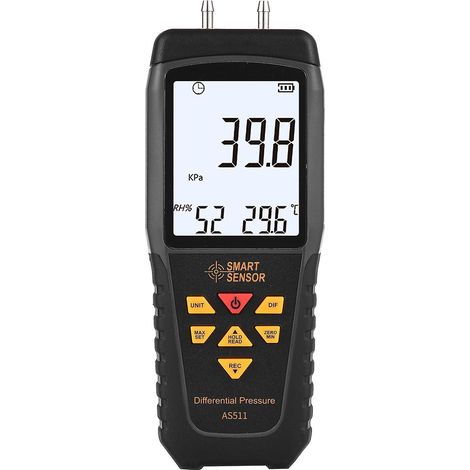 SMART SENSOR AS511 Digitales Differenzdruckmessgerät -39,9839,98 kPa, Doppelanschluss für Luft und Gas