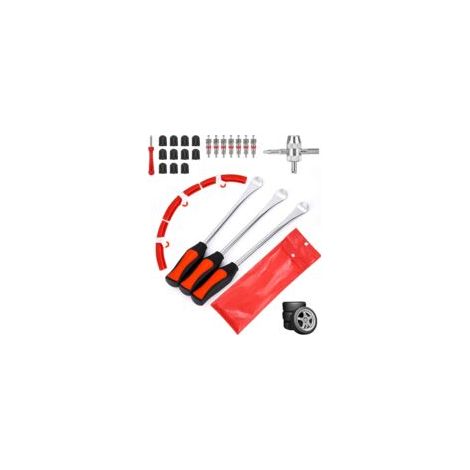 Leva per pneumatici, smontagomme, smontagomme per moto, leva pneumatica a 3 leve, con 3 protezioni per cerchi, kit di accessori per il cambio gomme per auto, moto e bicicletta.