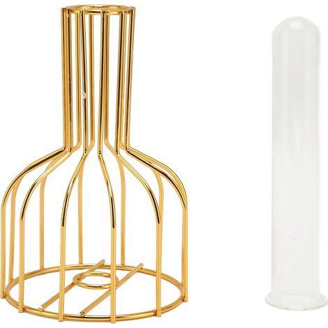 Vase en Verre Transparent avec Ornements Métalliques Dorés - Design Moderne et Élégant pour Décoration d'Intérieur (1/5)