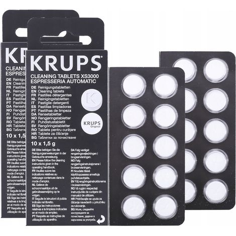 Krups 20 pastiglie per la pulizia della macchina da caffè, detergente XS3000 (1/5)