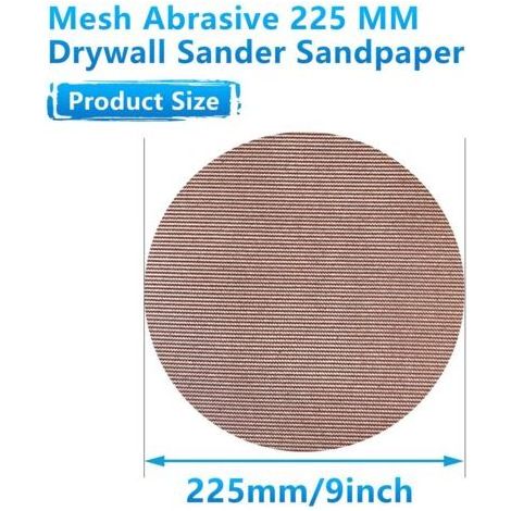 Lot de 25 Disque Abrasif 225mm en Maille, Grain 60/80/120/180/240, Anti-colmatage, Pour Ponceuse Girafe et Ponceuse Murale et Ponceuse Plâtre Téléscopique (1/5)