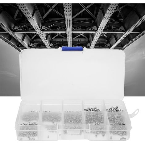 Jeu de 1000 vis autotaraudeuses à tête cruciforme miniature en acier inoxydable M1 M1.2 M1.4 M1.7 (1/5)