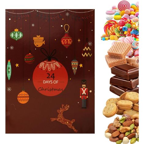 Compte à rebours de Noël  Boîte à bonbons rechargeable 24 jours pour enfants – Calendrier de l'Avent Boîtes d'emballage de bonbons – Pour salon, chambre à coucher, appartement, école, fête (1/5)