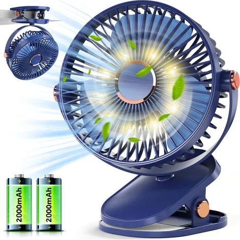 ®Rising FF Ventilateur à pince -15 cm - Rechargeable 4000mAh - Silencieux 20 dB - 5 vitesses (1/5)