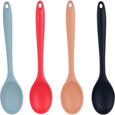 4 Stück Silikon Kochlöffel, Küchenlöffel Silikon Rührlöffel, 20,5 cm (1/5)