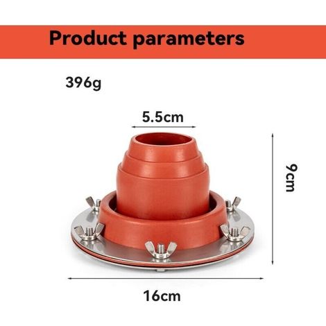 Guarnizione per tubo del camino, guarnizione per canna fumaria, supporto in silicone per palo della tenda, raccordo per canna fumaria (1/4)
