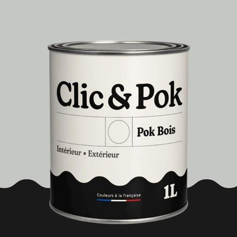 Peinture Bois Extérieur – POK BOIS - 1L - RAL 7035 - Gris clair- Résistante aux intempéries - Ne s'écaille pas