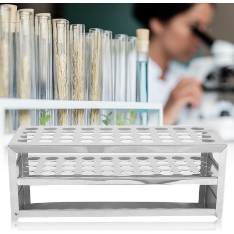 Support pour tubes à essai en acier inoxydable 304, plaque perforée, 40 trous, grande capacité (15,5 mm x 40) (1/3)