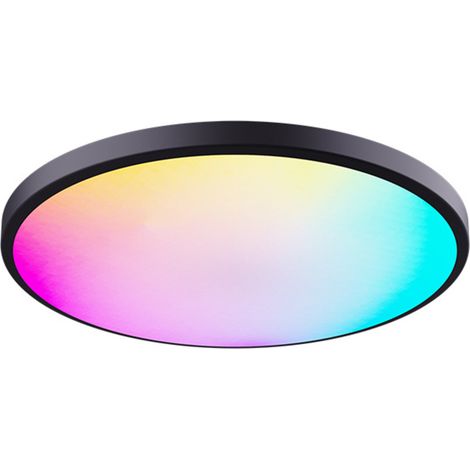 Lampe Plafonnier Ronde RGBCW Couleurs Complètes, Luminaire LED, Chambre/Salon, Dimmer Continu, avec Télécommande RF (1/5)