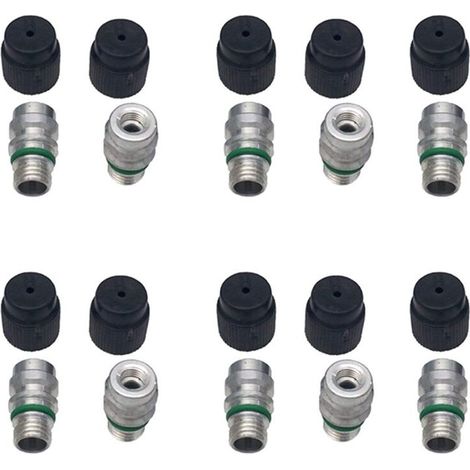 Adecuado para (10 conectores) Válvula de puerto de refuerzo de aire acondicionado superior macho M12 x 1.5, con tapa, compatible con MT0105, 800-955, 59946, 52458184, 15-5438