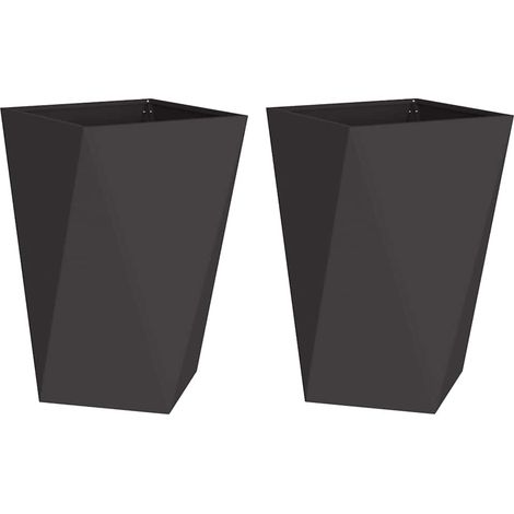 Maison Exclusive - Pflanzkübel 2 pcs Schwarz 50 x 50 x 75 cm Stah
