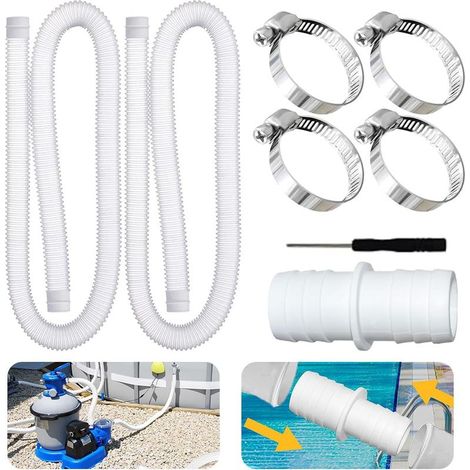 2Pcs tuyau piscine 32mm,Tuyau de Rechange pour Piscine, 150cm,tuyau 32mm piscinepour Intex 300 GPH, 530 GPH et 1000 GPH (1/5)