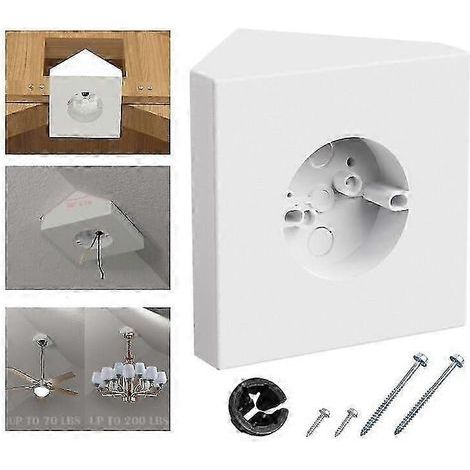 Boîtier de montage pour ventilateur FB900-1 (2026), supporte les ventilateurs jusqu'à 32 kg et les luminaires jusqu'à 90 kg, pour plafonds inclinés, peut être peint.