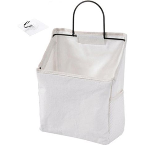 Sacs de rangement suspendus en toile, paniers de rangement à suspendre à la porte, pour étagères et bureaux (neufs) (1/4)