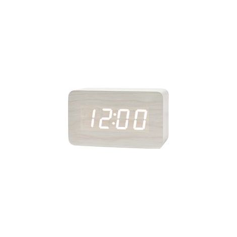 Réveil numérique en bois à luminosité réglable, contrôle vocal LED, horloge rectangle affichant heure et température – Décoration intérieure pour maison– (1/3)