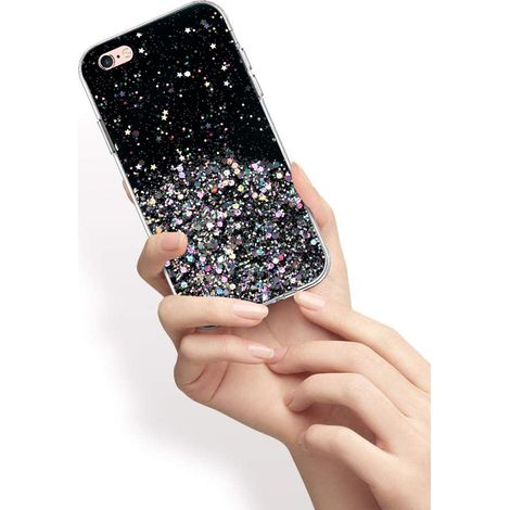 Coque pour iPhone 6/6s 4,7 pouces, pailletée, noire (1/3)