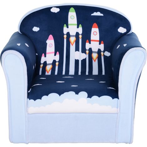 Children Chair Armchair Single Sofa, 50 x 39 x 44cm, for 18M+, Blue (1/5)