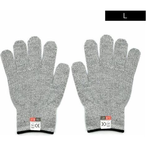 BUNTHAUS Une paire de gants résistant aux coupures grade 5, des gants de jardinage, des gants de travail, des gants de protection L  23cm  58g (bord noir) (1/5)