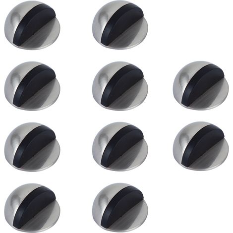 Tope puerta adhesivo semircircular zamak goma negra 10uds (1/2)