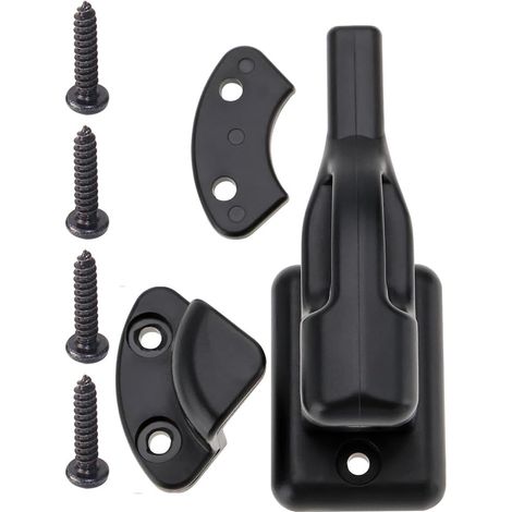 Boucle de porte rotative pour armoire de camping-car, yacht pour caravanes et meubles, noir (1/5)