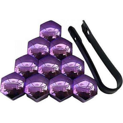 20 cache-écrous de roue pour voiture, protection antirouille, argentés, 17 mm. Cache-écrous violets 17 mm en option. (1/4)