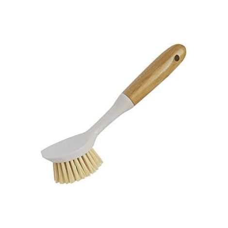 Brosse À Vaisselle - Manche En Bambou - Soies En Tissu Recyclé - Pour Assiettes Casseroles Éviers Plans De Travail - 1 Pièce (1/5)