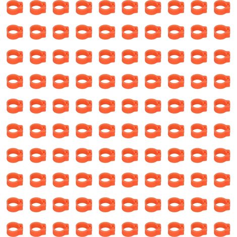 100 Stück 8 mm Tauben-Beinringe zur Kennzeichnung, Geflügel-Beinbänder ohne Aufdruck, Taubenzubehör, Orange (1/5)