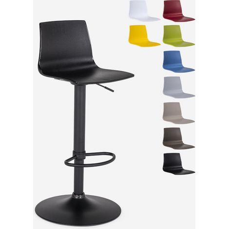 Sgabello cucina bar design base nero opaco regolabile Grand Soleil Imola Matt - Nero (1/5)