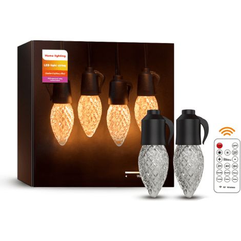 LED Guirlande Guinguette Coloré, 15M RGB Guirlande Lumineuse Extérieure et Intérieure avec télécommande,IP65 étanche,20 Dimmable Ampoules, Blanc chaud (1/5)