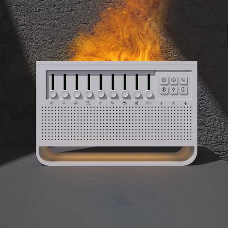 Umidificatore di aromi con rumore bianco – Diffusore di oli essenziali per la casa, diffusore di aromi umidificatore con 8 effetti di rumore bianco e fiamma simulata, altoparlante, per