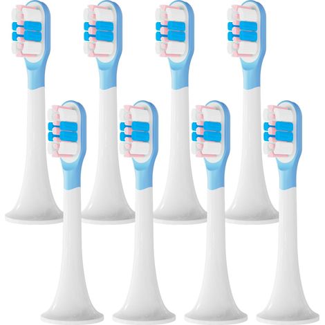 Lot de 8 têtes de brosse à dents de rechange compatibles avec Xiaomi Mijia T300 T500 Series Sonic Electric Brush Grips (rose, moyen2)