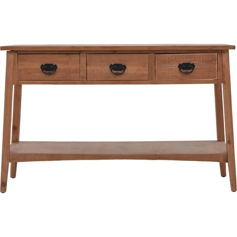 Maison Exclusive - Tavolo Consolle in Massello di Abete 126x40x77,5 cm Marrone (1/5)