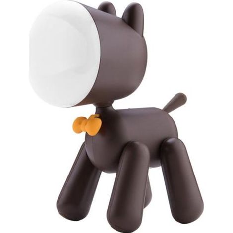 Lampe veilleuse - AVIZAR - Modèle Dog Art - Marron - Batterie sans fil - Résistante aux chocs (1/3)