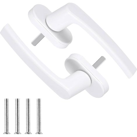 2 Stück PVC-Fenstergriff, weißer Aluminium-Fenstergriff, Sicherheitsfensterschlösser, Fenstertürgriff für PVC-UPVC-Terrassentür (1/5)