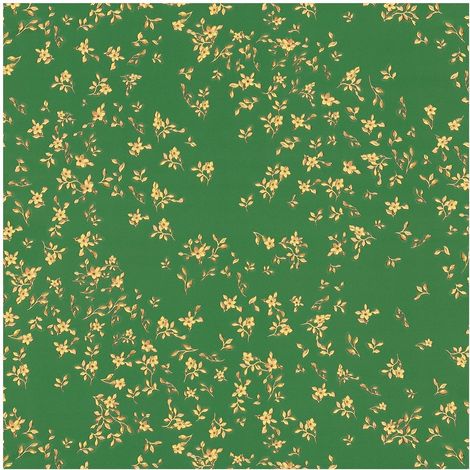 Flowers wallcovering wall Profhome 935856 non-woven wallpaper slightly textured with floral pattern shiny green gold yellow 7.035 m2 (75 ft2) (1/5)